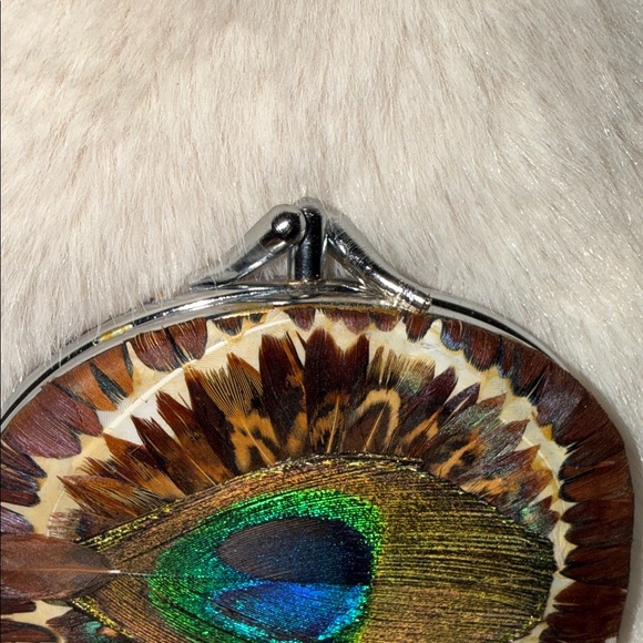 Vintage Kisslock Peacock Feather Change Purse - Picture 4 of 8
